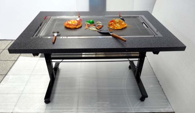 最高の品質 お好み焼きテーブル IM-4150H ブラッキーグレイン LPG プロパンガス <br>